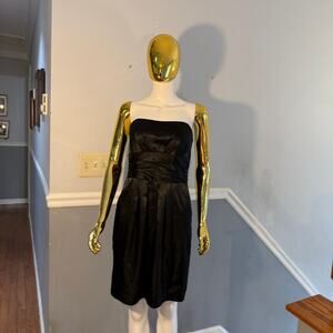 David’s Bridal Black Strapless Ruched Cocktail Party Dress Women’s Size 6